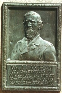 Col. William J. Landram, bronze relief portrait
