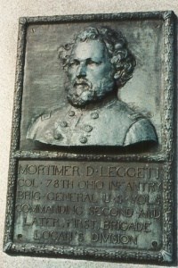 Col. Mortimer D. Leggett, bronze relief plaque