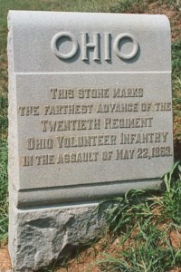 20th Ohio Infantry 22 May 1863 Assault Marker
