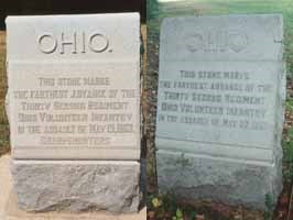 32d Ohio Infantry 19 and 22 May 1863 Assault Markers