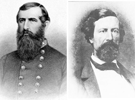 General John C. Pemberton - Left: As Commander of the Army of Vicksburg; Right: As a civilian after the war.