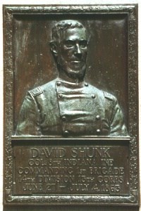 Col. David Shunk, bronze relief portrait