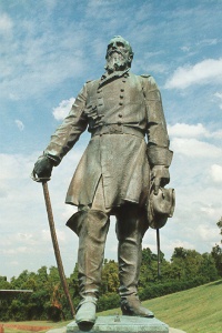 Maj. Gen. Frederick Steele, bronze statue, close up