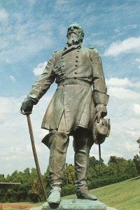 Maj. Gen. Frederick Steele, bronze statue, close up