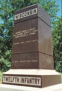 12th Wisconsin Infantry Regimental Marker