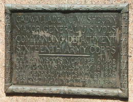 Brig. Gen. Cadwallader Washburn, bronze plaque