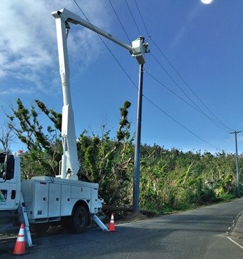 BBC Truck working on power lines