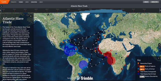 CyArk map of Atlantic Slave Trade Routes