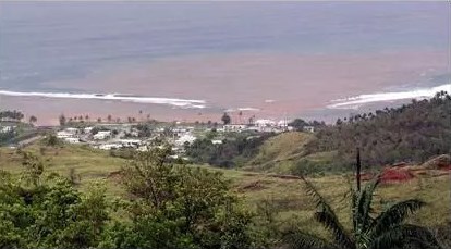 View of a ocean from the top of a hill