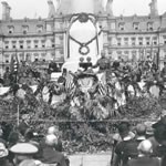 Major General Charles P. Summerall addressing veterans during the dedication ceremony of the First Division Monument on October 4, 1924. (Photo: Records of the Office of the Chief Signal Officer, RG 111, Still Picture Branch, National Archives and Records Administration)