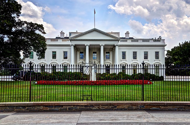 North View of White House Portico