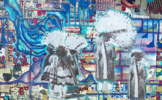 Wintu painting - "Modern Times, Ancient Rhymes"