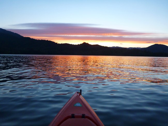 Kayaking on Whiskeytown Lake at Sunset