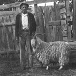 Rancher and angora goat.