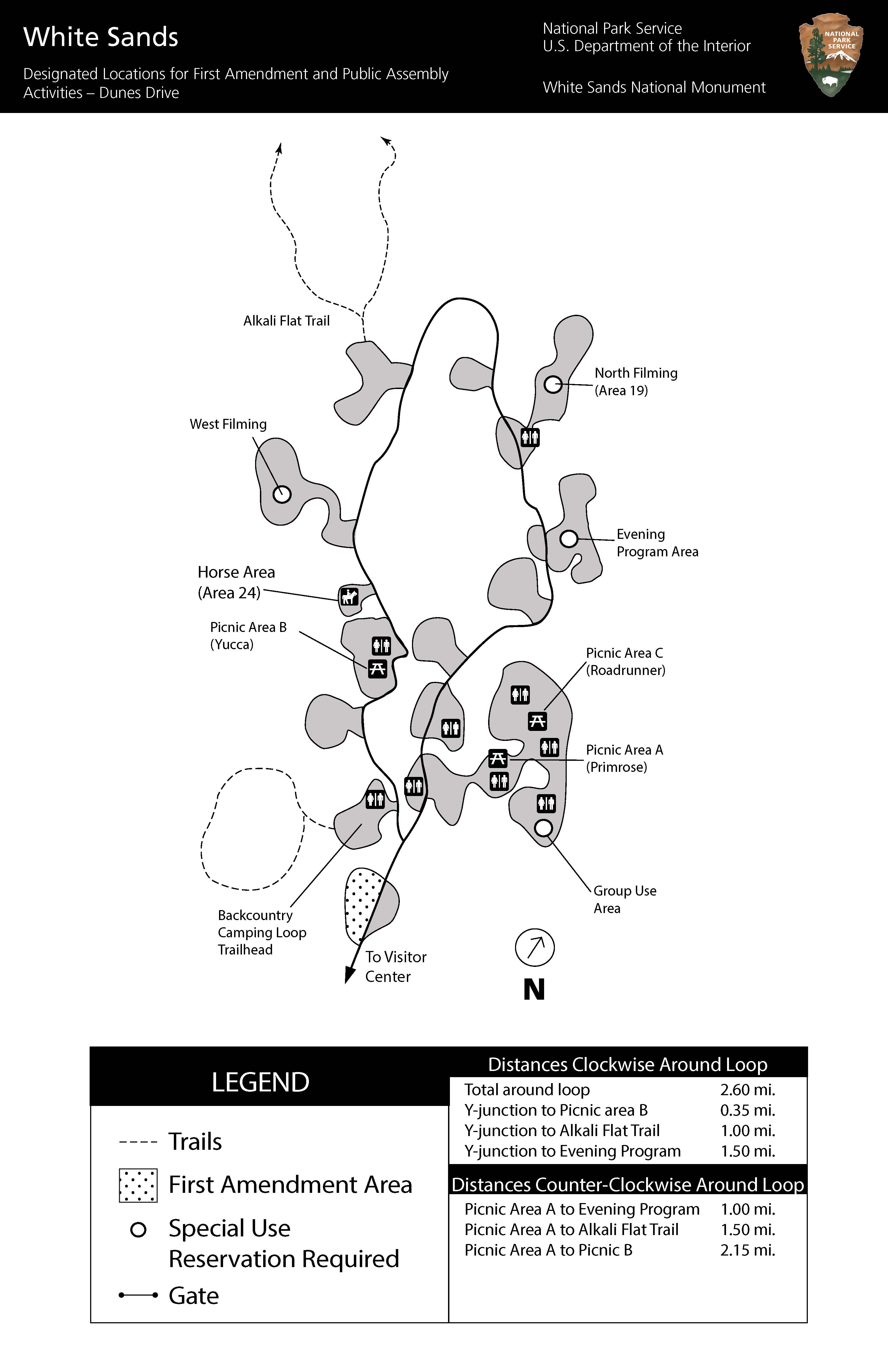 Map of designated first amendment areas
