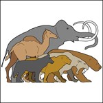 drawing of Pleistocene animals