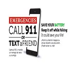 A phone with text "Call 911"