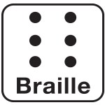 Black and white Braille icon