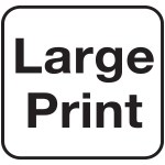 Black and white large print icon