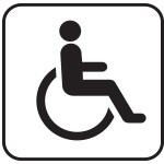 Black and white wheelchair icon