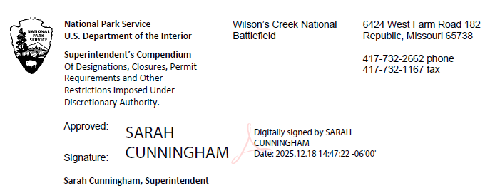 Signature field and header for superintendent's compendium - header text below. Signature is electronic.