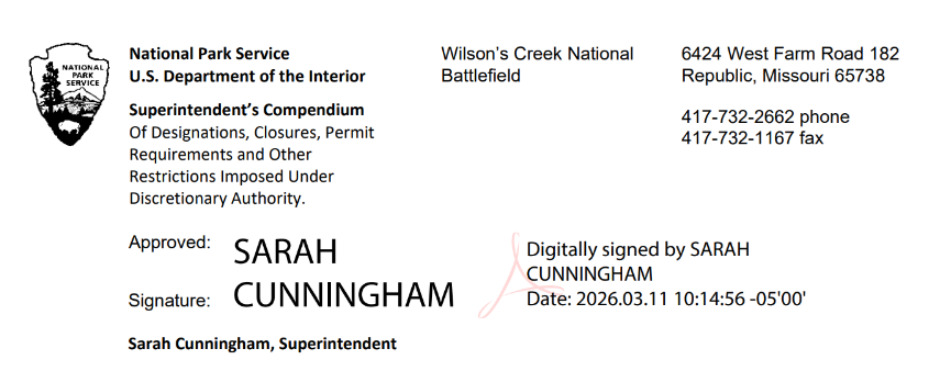 Signature field and header for superintendent's compendium - header text below. Signature is electronic.