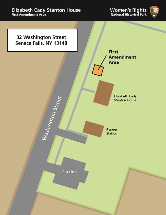 Aerial Image of the house and grounds around the historic Elizabeth Cady Stanton house.