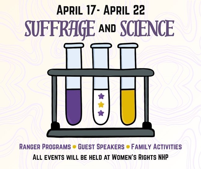 Suffrage & Science Week event poster