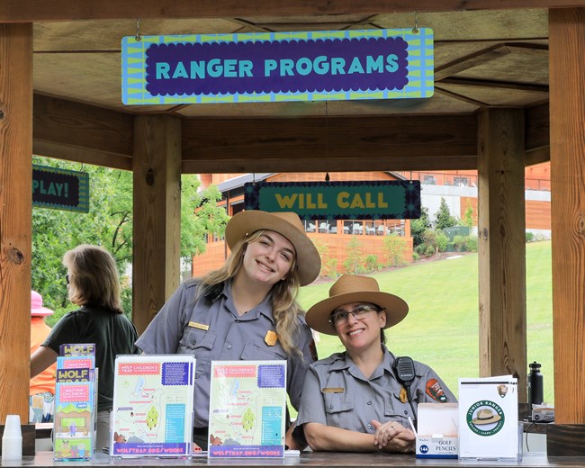 Seasonal rangers work at Children's Theatre-in-the-Woods.