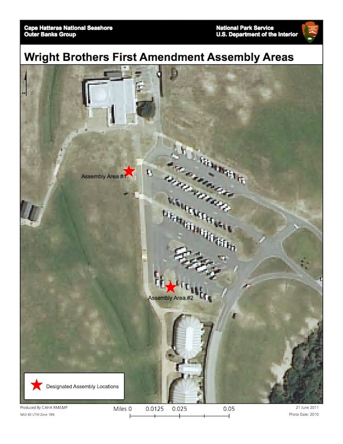Wright Brothers National Memorial First Amendment Assembly Areas