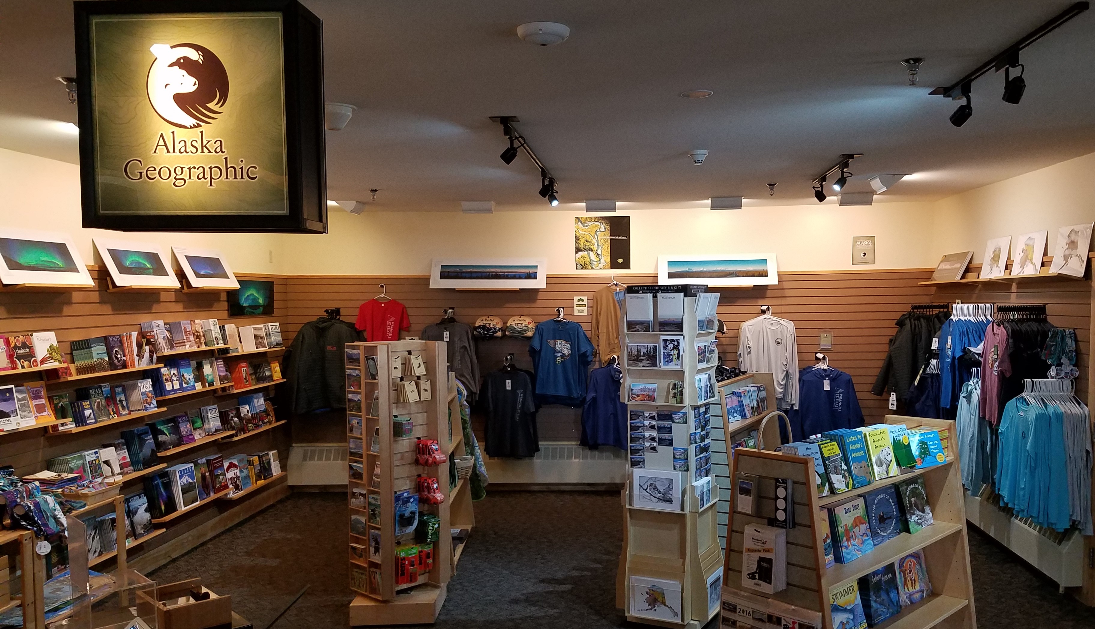 Alaska Geographic bookstore in the visitor center at Copper Center, Alaska.