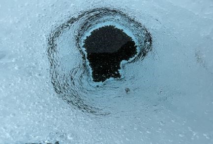 Cryoconite hole in Root Glacier.