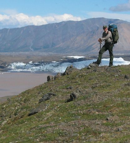Backpacker in Chitistone Pass