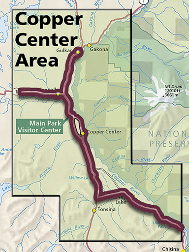 Map showing the Copper Center Area