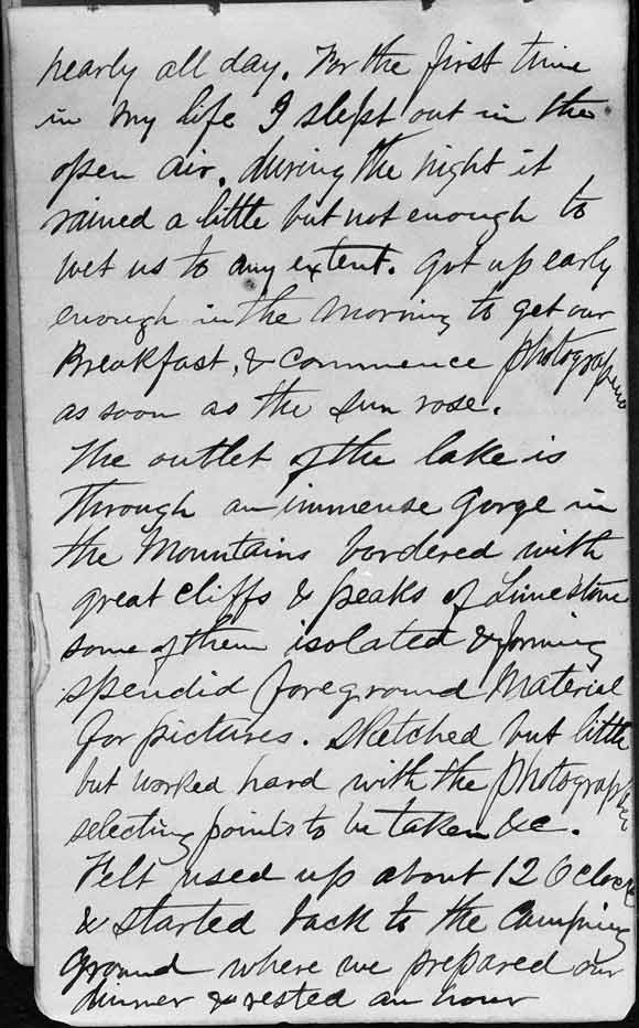A large image of Thomas Moran's diary page 3
