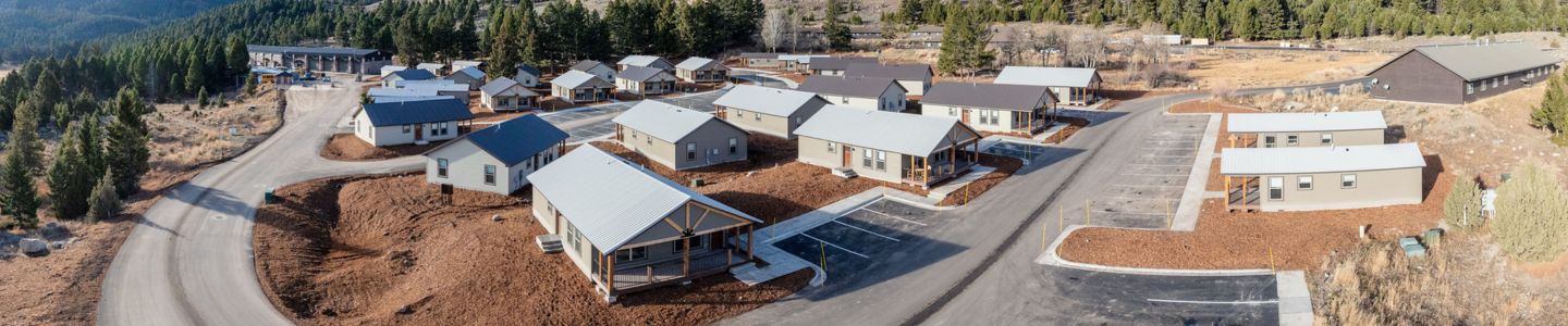 An aerial view of brand-new employee housing