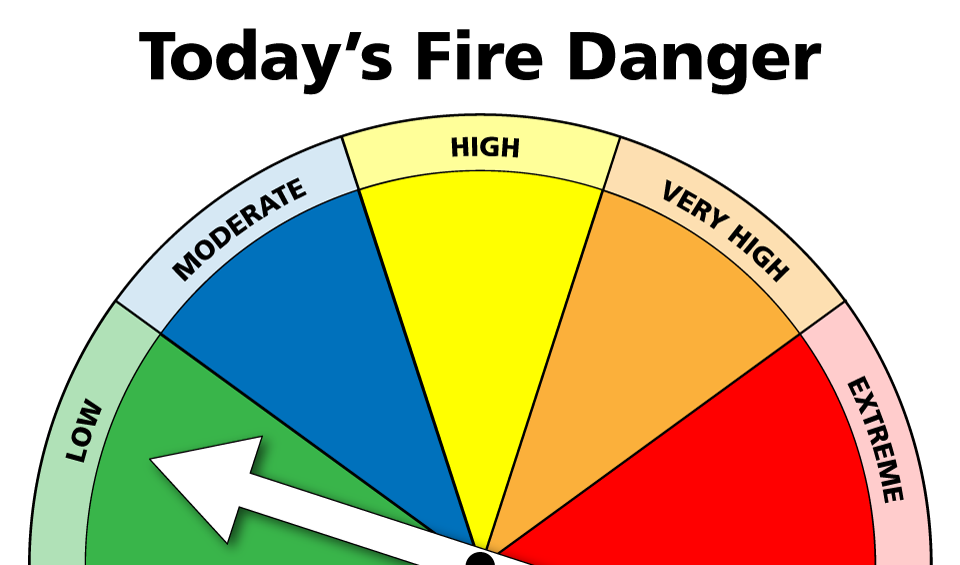 Chart showing the current fire danger to be low.