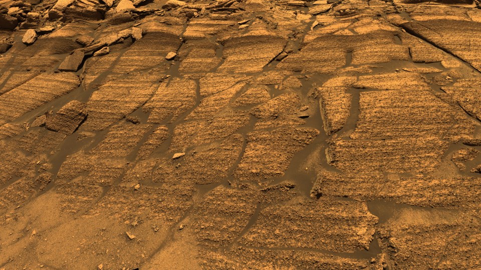 Mars' Burns Cliff view of rock layers.