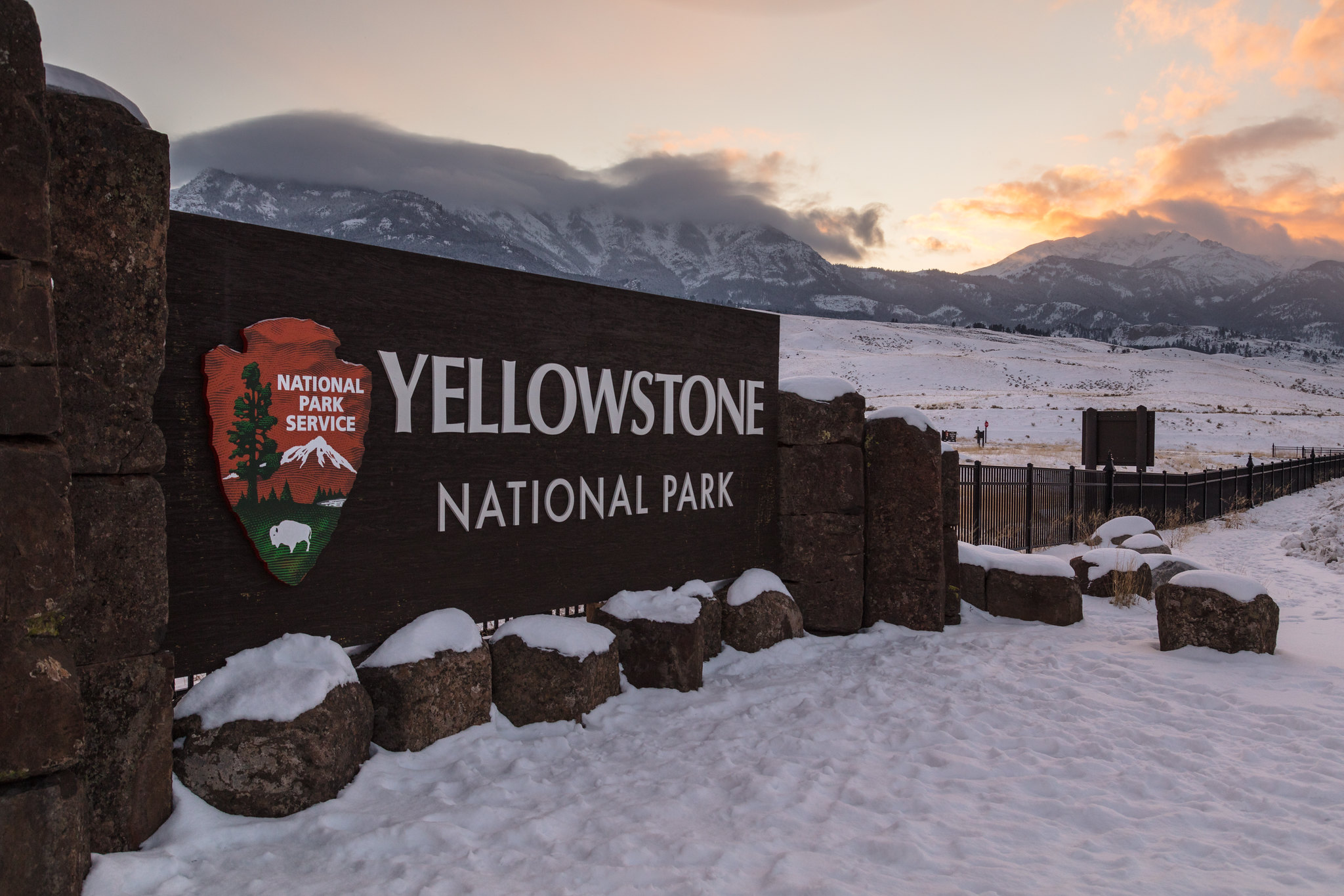 North Entrance sign in winter
