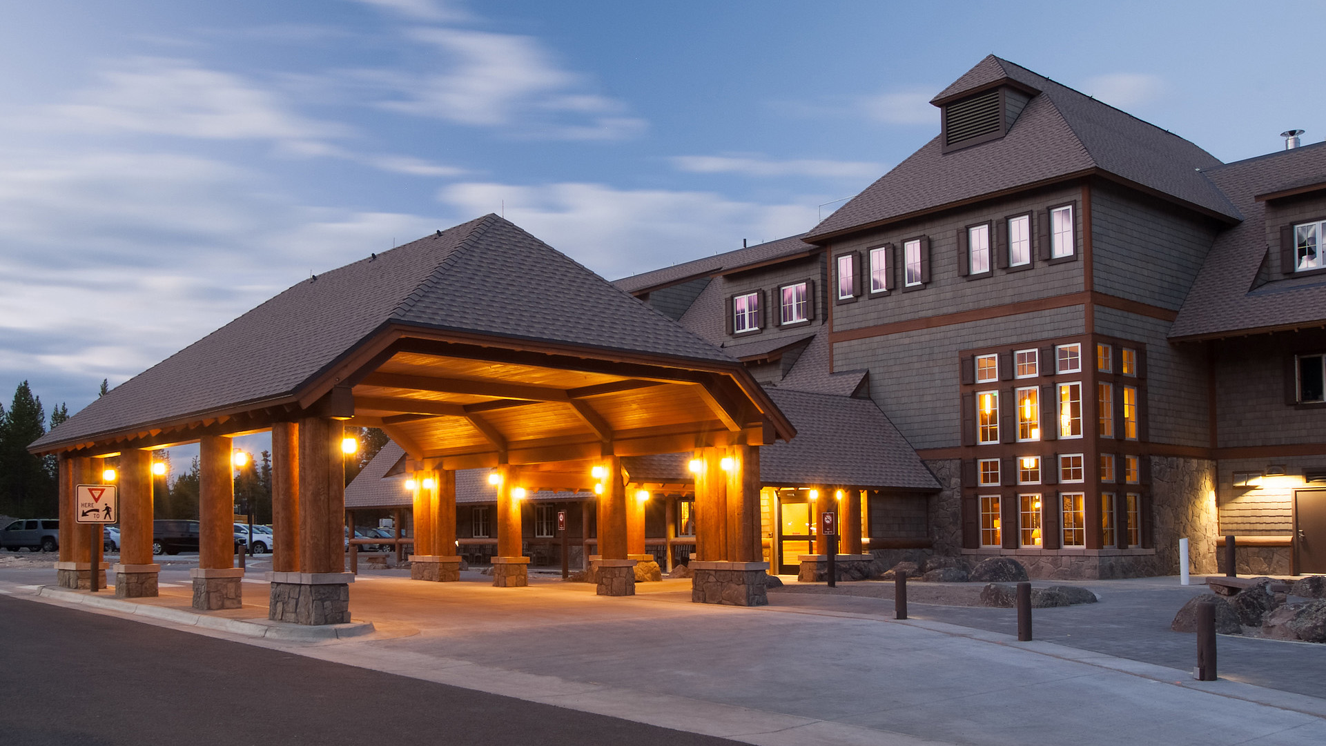 Canyon Lodge at sunset