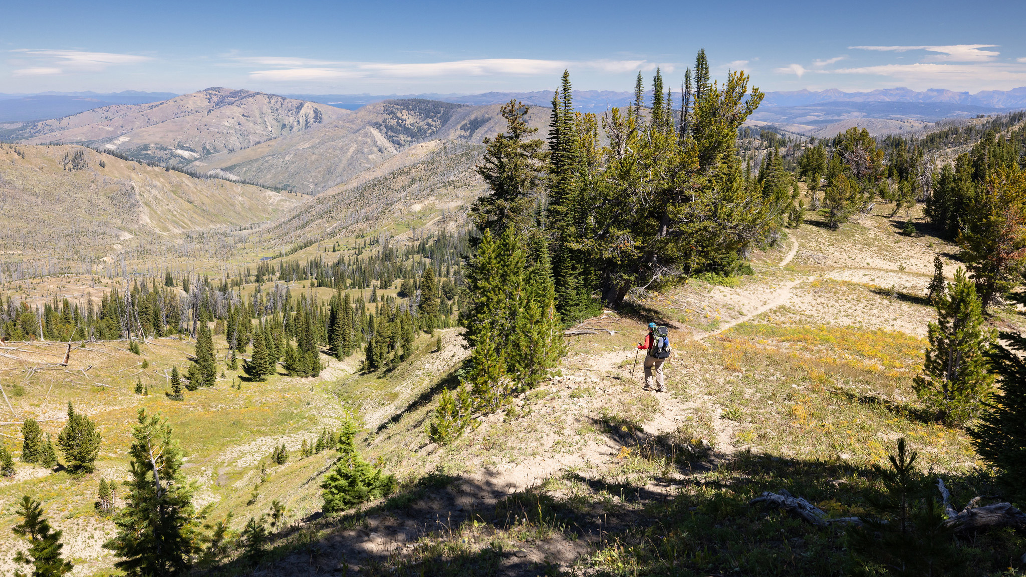 Backcountry hiker along the South Boundary Trail