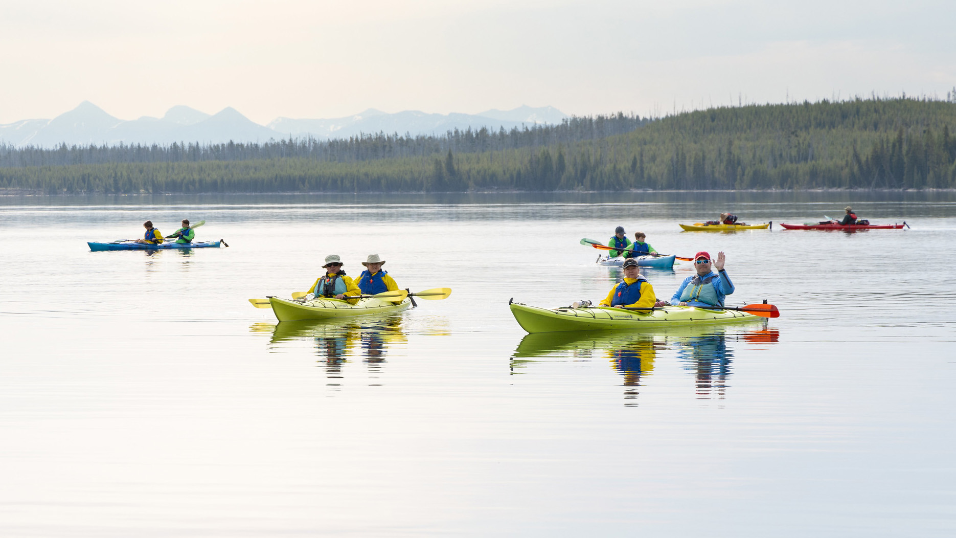 Kayakers on Yellowstone Lake