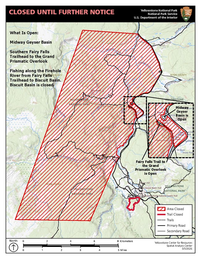 Map of Fairy Falls Closure Area