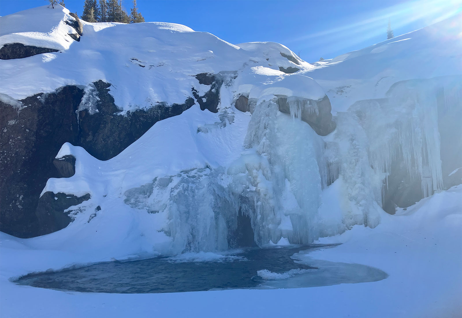 Cascade Falls, Glen Aulin on January 10, 2025.