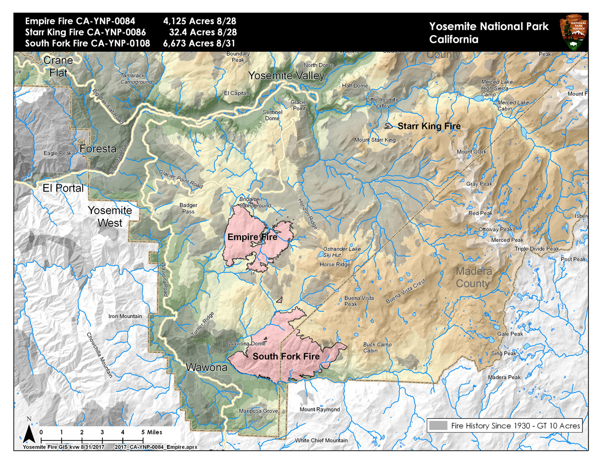 Yosemite Fires September 1, 2017