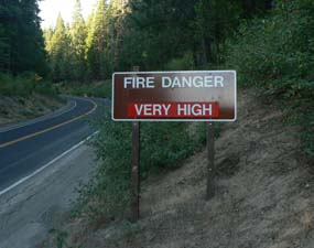 fire danger sign