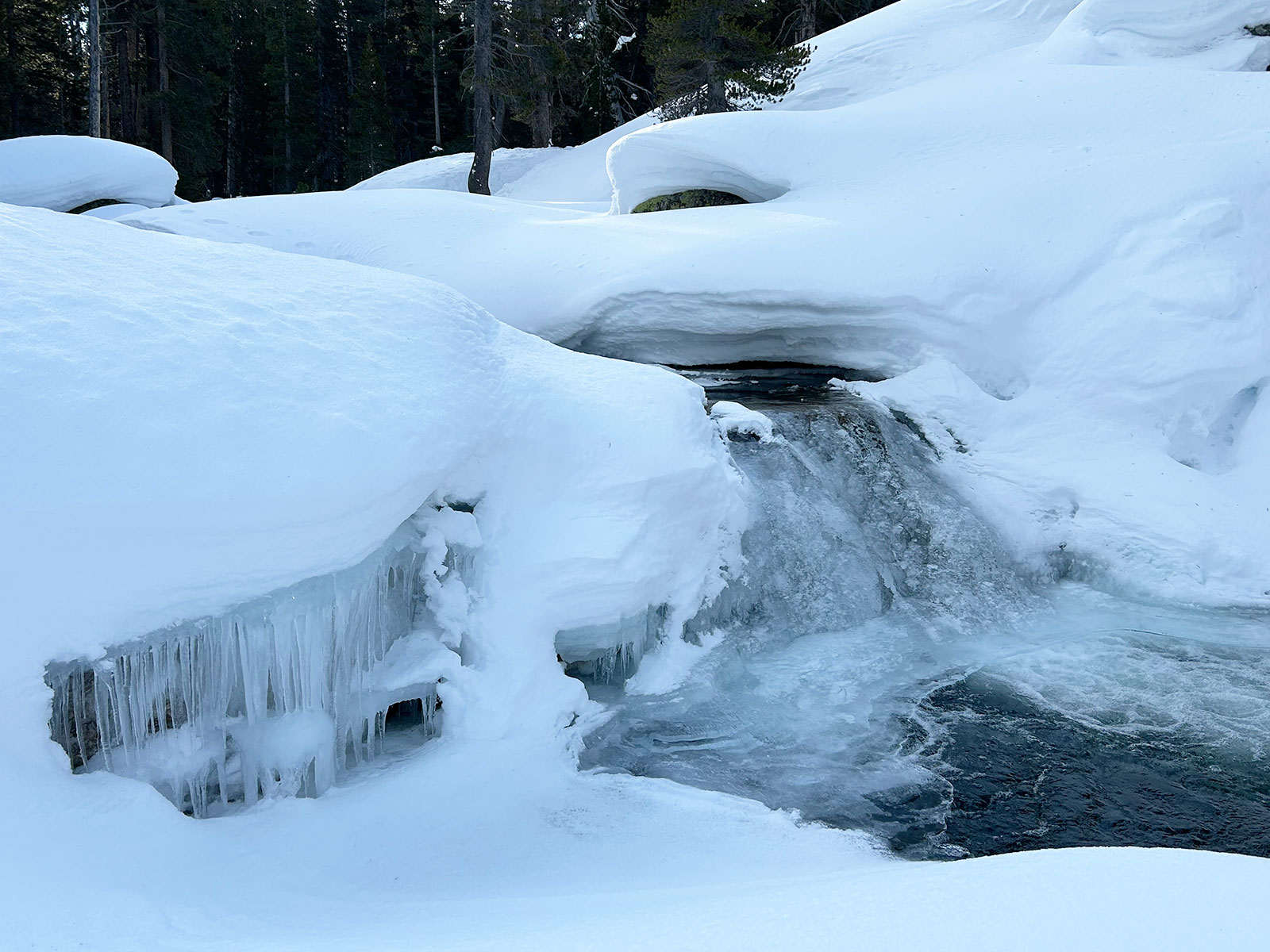 Ice, snow, and running water