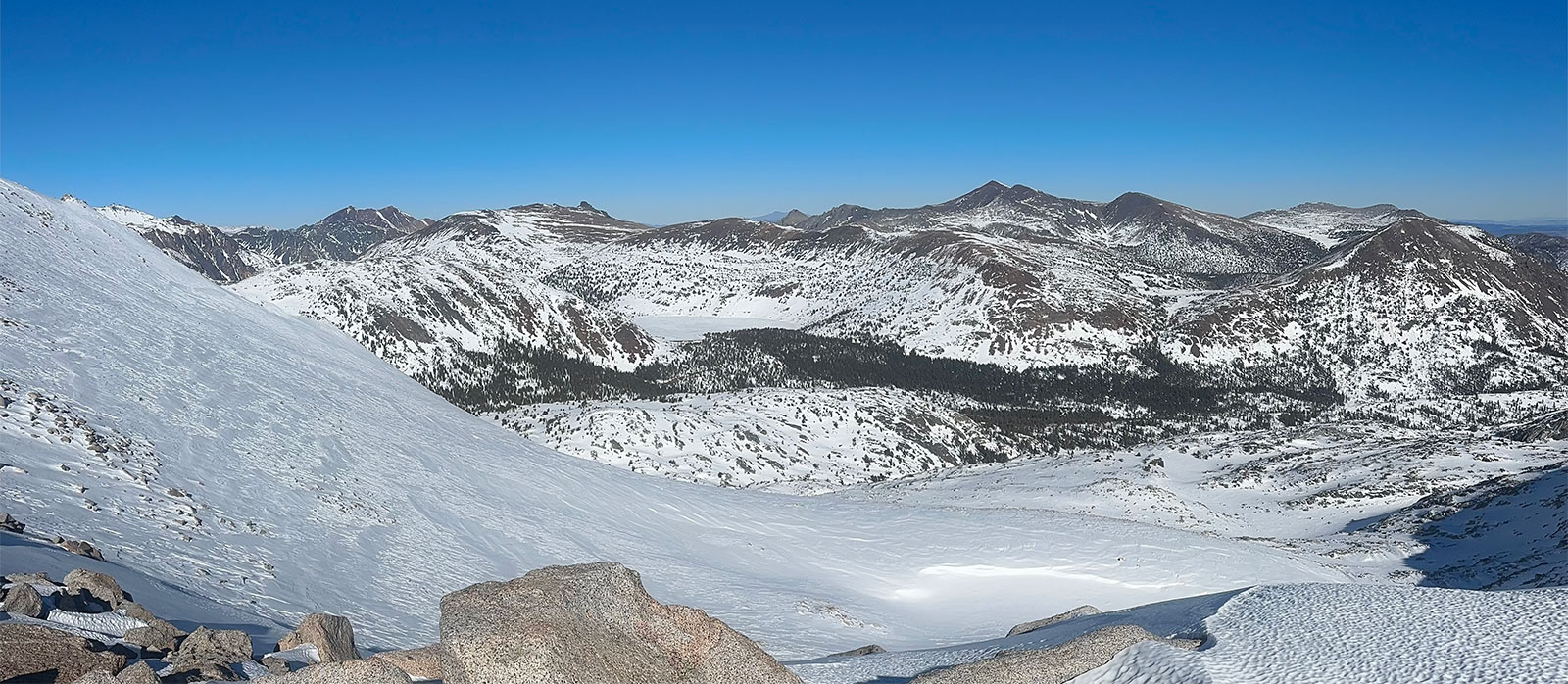 Looking toward Saddlebag Lake on January 17, 2025.