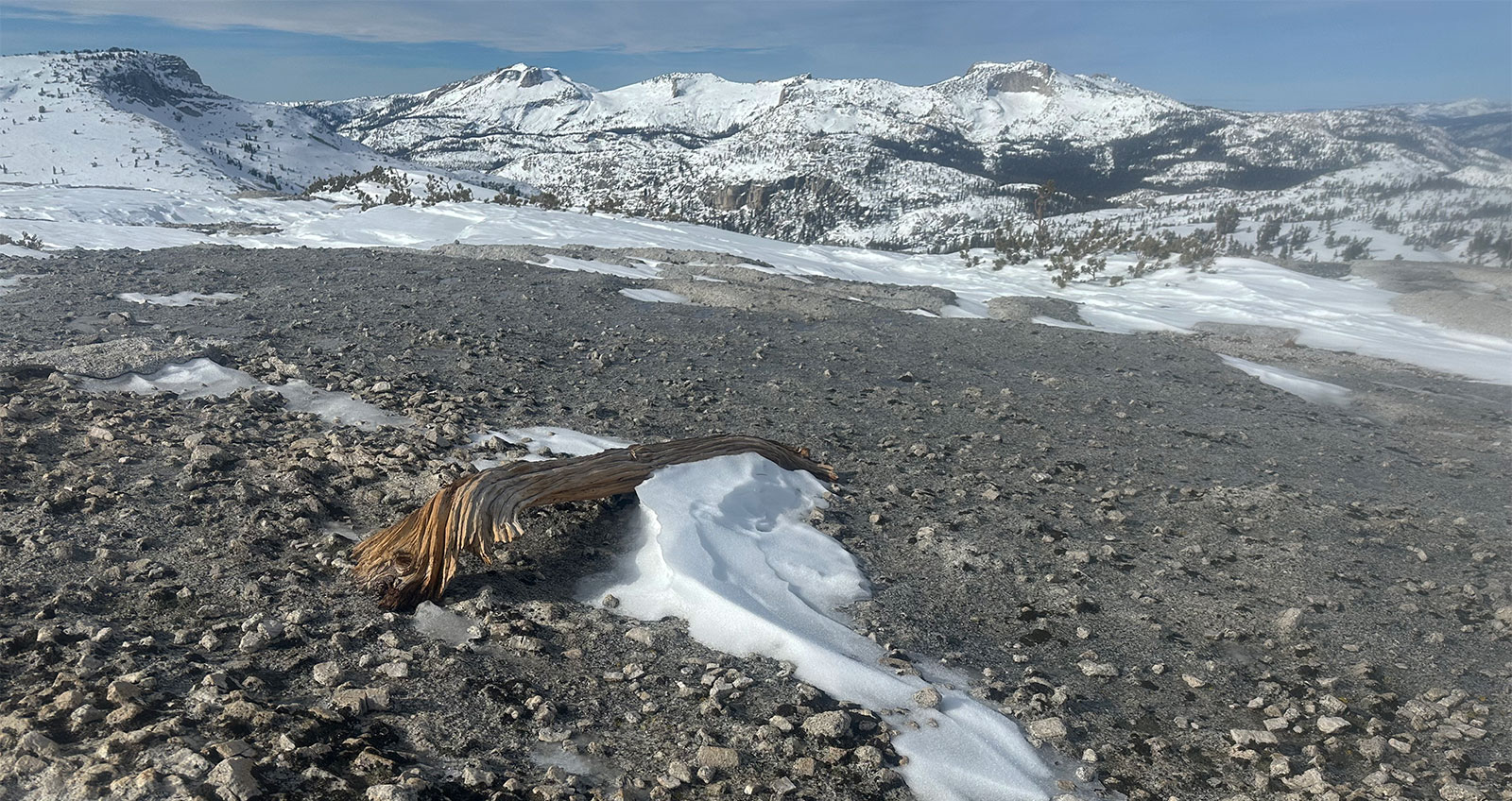 Looking towards Tuolumne Peak on January 2, 2025.