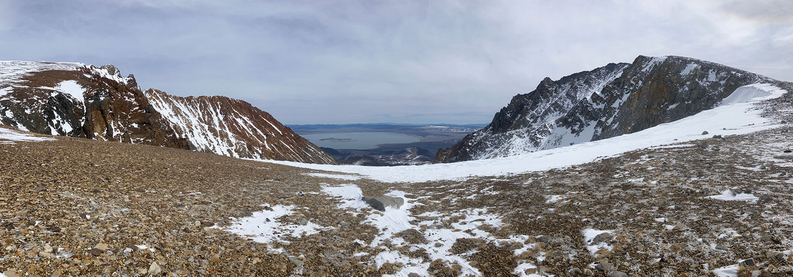 Mono Lake from Dana Saddle on March 10, 2025.